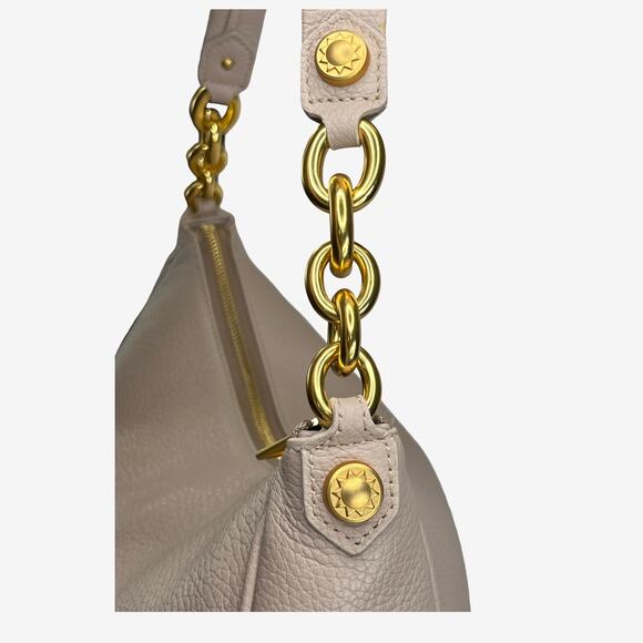 Furla Pebbled Leather Hobo Bag in Sabbia Taupe with Chain Strap and Dust Bag - Picture 6 of 15